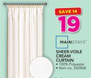 Mainstays Sheer-Voile Cream Curtain