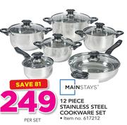 Mainstays 12 Piece Stainless Steel Cookware Set