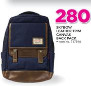 Skybow Leather Trim Canvas Backpack