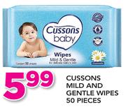 Cussons Mild And Gentle Wipes-50 Piece