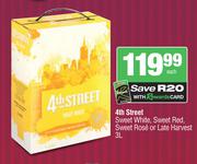4th Street Sweet White, Sweet Red, Sweet Rose Or Late Harvest-3L