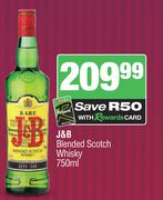 J&B Blended Scotch Whisky-750ml
