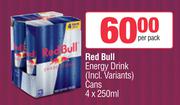 Red Bull Energy Drink (Incl. Variants) Cans-4 x 250ml Per Pack