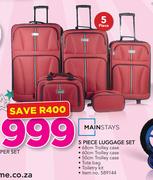Mainstays 5 Piece Luggage Set-Per Set