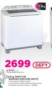 Defy 13kg Twin Tub Washing Machine White