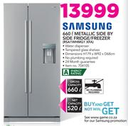 Samsung 660Ltr Metallic Side By Side Fridge/Freezer RSA1WHMG1 XFA