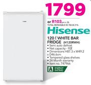 Hisense 120Ltr White Bar Fridge H120RWH