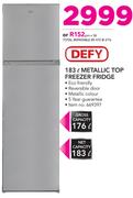 Defy 183Ltr Metallic Top Freezer Fridge