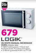 Logik 20Ltr White Manual Microwave Oven P70H20L-SEW