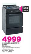 Defy 4 Burner Gas Stove Black