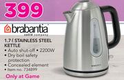 Brabantia 1.7 Ltr Stainless Steel Kettle