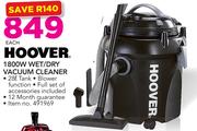 Hoover 1800W Wet/Dry Vacuum Cleaner - Each