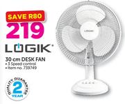 Logik 30cm Desk Fan