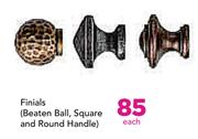 Finials(Beaten Ball, Square And Round Handle)-Each