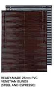 Decorland Ready Made 25mm PVC Venetian Blinds(Steel And Espresso) 1000x1600mm