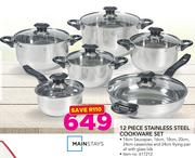 Mainstays 12 Piece Stainless Steel Cookware Set