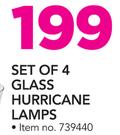 Set Of 4 Glass Hurricane Lamps