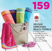 Always Home Velour Embossed Beach Towels-Each