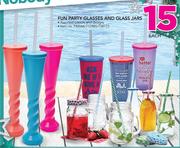 Fun Party Glasses And Glass Jars-Each