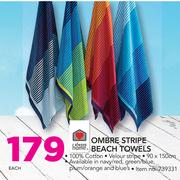 Always Home Ombre Stripe Beach Towels-Each