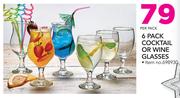 6 Pack Cocktail Or Wine Glasses-Per Pack