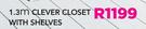 1.3m Hanging Clever Closet With Shelves