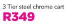 Mainstays 3 Tier Steel Chrome Cart