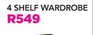 Mainstays 4 Shelf Wardrobe-Each