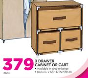 Mainstays 3 Drawer Cabinet Or Cart-Each