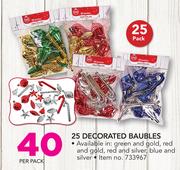 25 Decorated Baubles-Per Pack