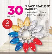 3 Pack Pearlised Baubles-Per Pack