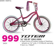 ToTem 16" Or 20" Girls BMX