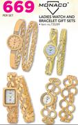 Monaco Ladies Watch And Bracelet Gift Sets-Per Set