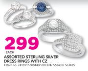 Assorted Sterling Silver Dress Rings With CZ-Each