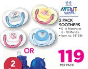 Avent 2 Pack Soothers-Per Pack
