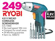 Ryobi 4.8V Nicad Cordless Screwdriver CS-1480