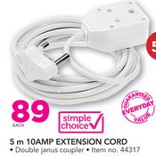 Simple Choice 5m 10Amp Extension Cord