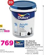 Dulux 20Ltr Acrylic PVA Brilliant White