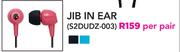 Jib In Ear S2DUDZ-003-Per Pair