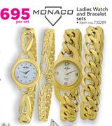 Monaco Ladies Watch And Bracelet Sets-Per Set