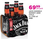 Jack Daniels Whisky And Cola NRB-4 x 330ml Per Pack