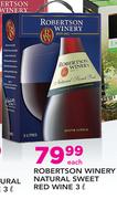 Robertsons Winery Natural Sweet Red Wine-3Ltr
