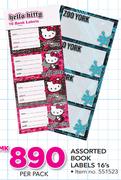 Assorted Book Labels 16's-Per Pack