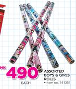 Assorted Boys Or Girls Rolls-Each