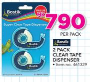 Bostik 2 Pack Clear Tape Dispenser-Per Pack