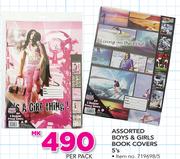Assorted Boys Or Girls Book Covers 5's-Per Pack