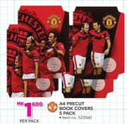 Manchester United A4 Precut Book Covers 5 Pack-Per Pack