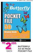 Butterfly A4 30 Page Pocket File