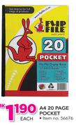 A4 20 Page Pocket Flip File