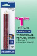 Staedtler 3 Pack Traditional Pencils 3PK HB-Per Pack
